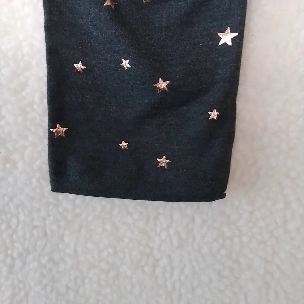 OshKosh Cotton Blend Leggings Size‎ 10 Dark Gray w/ Rose Gold Stars